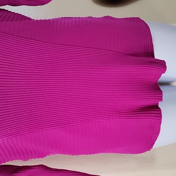 INC Ribbed Knit V Neck Long Sleeve Sweater Top Raspberry Pink size XXL NWOT - Picture 3 of 10